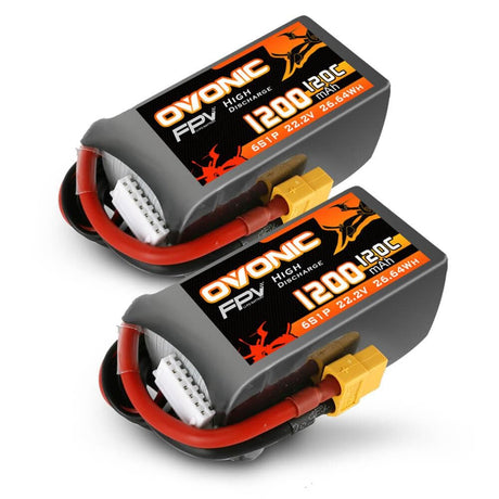 Ovonic 6S 1200mAh 120C 22,2V XT60 LiPo Akku (2 St.) - LiPo24.de