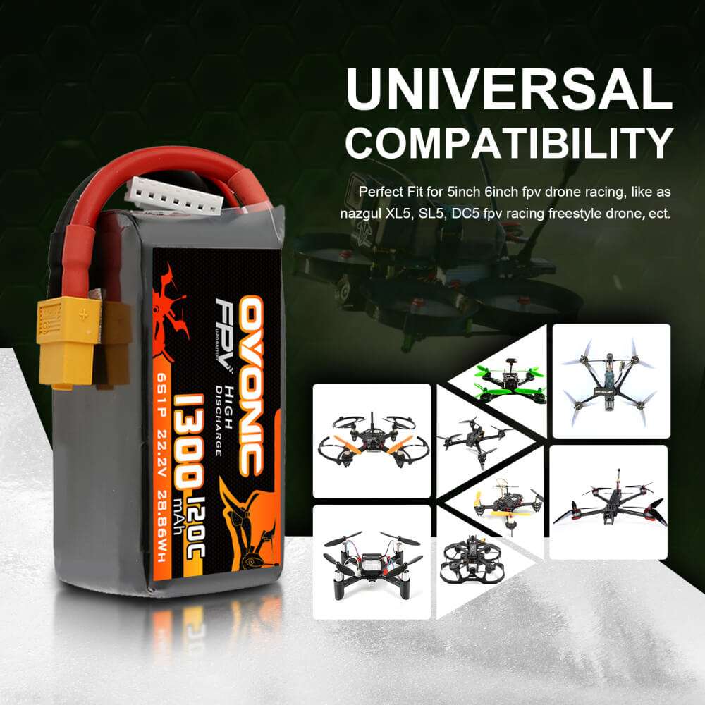 Ovonic 6S 1300mAh 120C 22,2V XT60 LiPo Akkupack - LiPo24.de