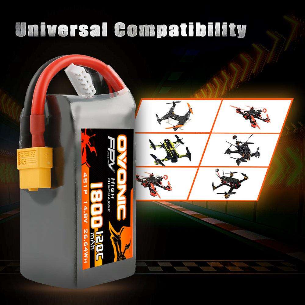 Ovonic 4S 1800mAh 120C 14,8V XT60 LiPo Akku (2 St.) - LiPo24.de