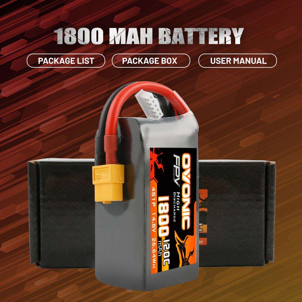 Ovonic 4S 1800mAh 120C 14,8V XT60 LiPo Akku (2 St.) - LiPo24.de