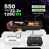 Ovonic 6S 550mAh 120C 22,2V XT30 LiPo Akku (2 St.) - LiPo24.de