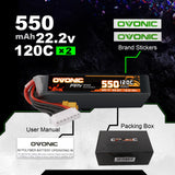 Ovonic 3S 550mAh 130C 11,1V XT30 LiPo Akku (4 St.) - LiPo24.de