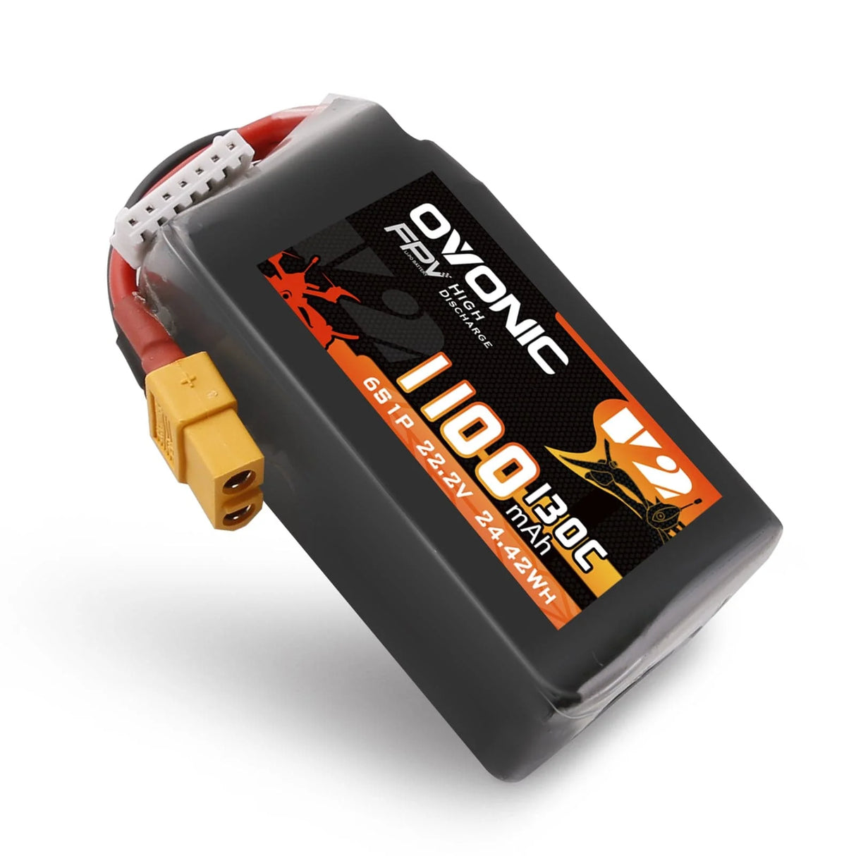Ovonic 6S 1100mAh 130C 22,2V XT60 Lipo Akku Pack (2 St.) - LiPo24.de