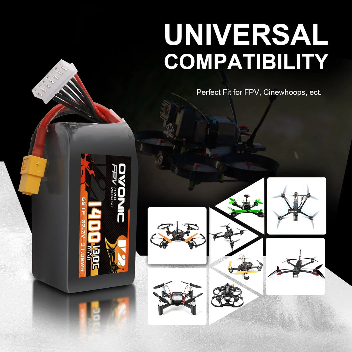 Ovonic 6S 1400mAh 130C 22,2V XT60 Lipo Akku Pack (2  St.) - LiPo24.de
