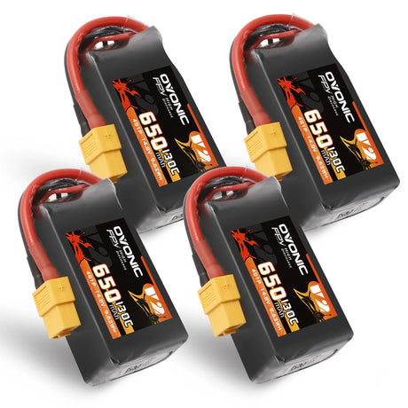 Ovonic 4S 650mAh 130C 14,8V XT60 LiPo Akku (4 St.) - LiPo24.de