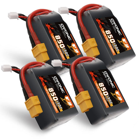 Ovonic 4S 850mAh 130C 14,8V XT60 Lipo Akku Pack (4 St.) - LiPo24.de