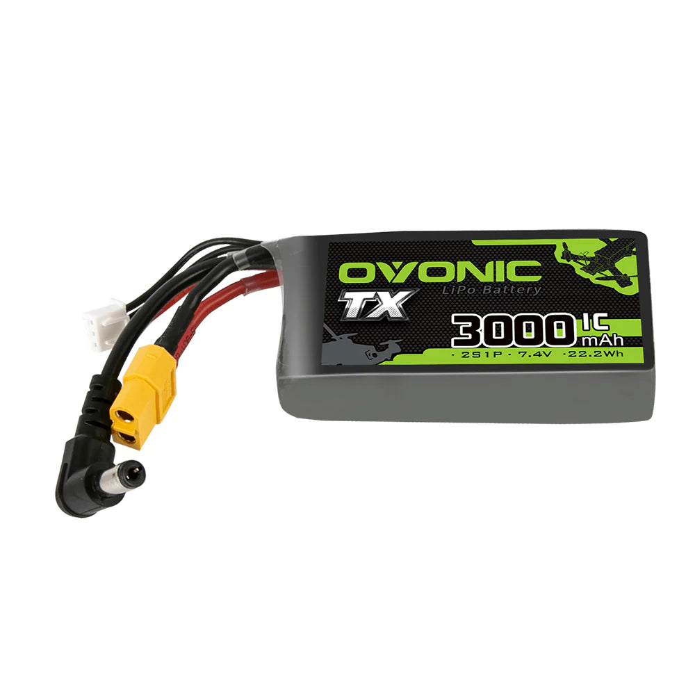 Ovonic 2S 3000mAh 1C 7,4V DC-5521 & XT60 LiPo für Fatshark FPV-Brille - LiPo24.de