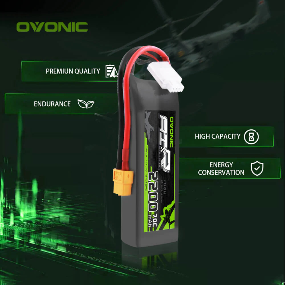 Ovonic 3S 2200mAh 70C 11,1V XT60 LiPo Akku - LiPo24.de