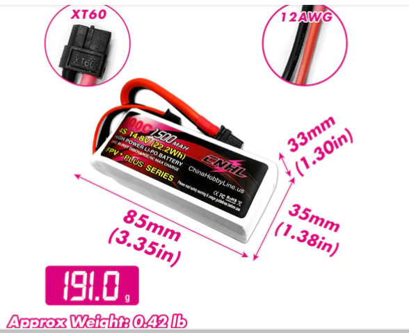 CNHL G+Plus 1500mAh 4S 14,8V 100C Lipo Akku mit XT60 Stecker - LiPo24.de