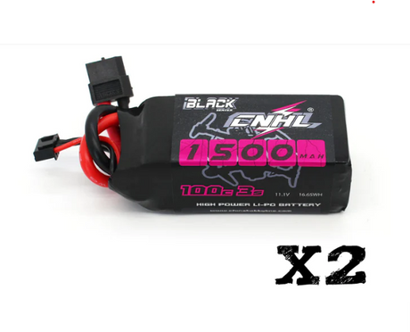 CNHL Black Series 1500mAh 11,1V 3S 100C Lipo Akku mit XT60 Stecker (2 St.) - LiPo24.de