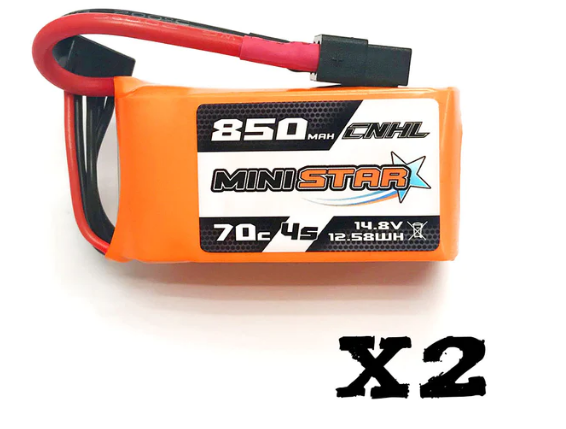 CNHL MiniStar 850mAh 14,8V 4S 70C Lipo Akku mit XT60 Stecker (2 St.) - LiPo24.de