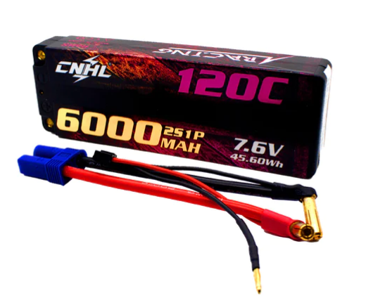 CNHL Racing Series LiHV 6000mAh 7,6V 2S 120C HV Hartschalen-Lipo-Akku mit EC5-Stecker für RC-Rennen - LiPo24.de