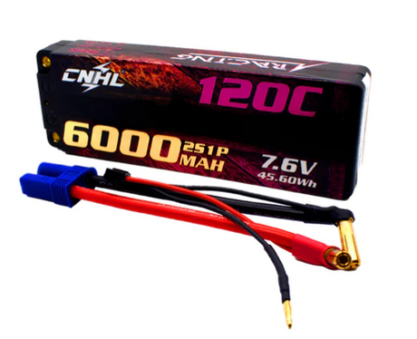 CNHL Racing Series LiHV 6000mAh 7,6V 2S 120C HV Hartschalen-Lipo-Akku mit EC5-Stecker für RC-Rennen - LiPo24.de