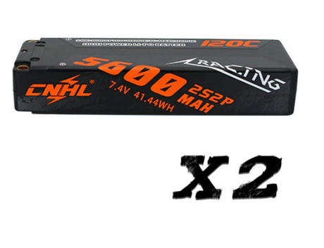 CNHL Racing Series 5600mAh 7,4V 2S2P 120C Hartschalen-Lipo-Akku mit T/Dean-Stecker (2 St.) - LiPo24.de