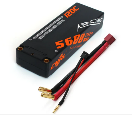 CNHL Racing Series 5600mAh 7,4V 2S2P 120C Hartschalen-Lipo-Akku mit T/Dean-Stecker (2 St.) - LiPo24.de