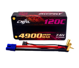 CNHL Racing Series LiHV 4900mAh 7,6V 2S2P 120C HV Shorty Hartschalen-Lipo-Akku mit EC3-Stecker - LiPo24.de