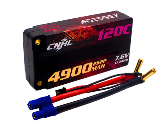 CNHL Racing Series LiHV 4900mAh 7,6V 2S2P 120C HV Shorty Hartschalen-Lipo-Akku mit EC3-Stecker - LiPo24.de