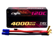 CNHL Racing Series LiHV 4000mAh 7,6V 2S 120C HV Shorty Hartschalen-Lipo-Akku mit EC3-Stecker - LiPo24.de