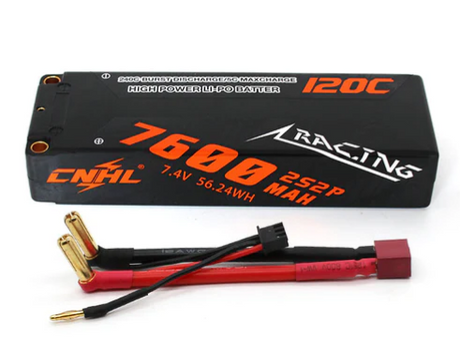 CNHL Racing Series 7600mAh 7,4V 2S 120C Hartschalen-Lipo-Akku mit T/Dean-Stecker - LiPo24.de