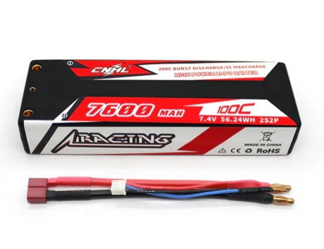 CNHL Racing Series 7600mAh 7,4V 2S 100C Hartschalen-Lipo-Akku mit T/Dean-Stecker - LiPo24.de