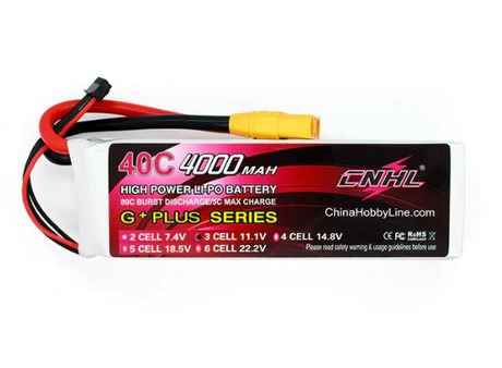 CNHL 4000mAh 11,1V 3S 40C Lipo Akku mit XT90 Stecker - LiPo24.de