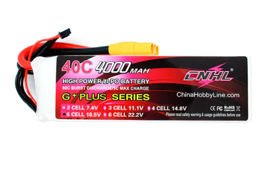 CNHL 4000mAh 18,5V 5S 40C Lipo Akku mit XT90 Stecker - LiPo24.de