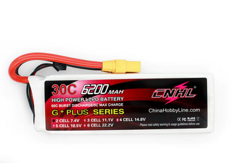 CNHL 6200mAh 7,4V 2S 30C Lipo Akku mit XT90 Stecker - LiPo24.de