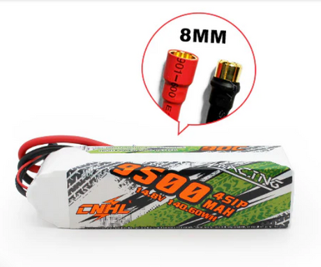 CNHL Racing Series 9500mAh 14,8V 4S 90C Lipo Akku mit 8,0mm Rundstecker - LiPo24.de