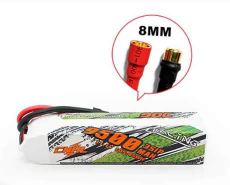 CNHL Racing Series 9500 mAh 11,1 V 3S 90C Lipo-Akku mit 8,0 mm Rundstecker - LiPo24.de