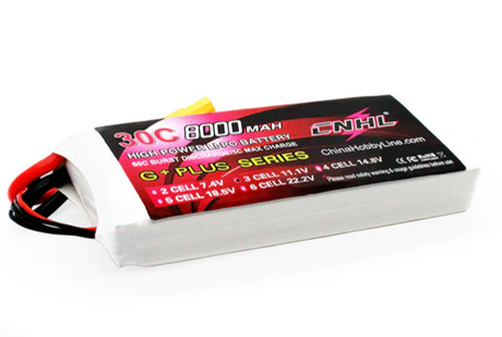CNHL 8000mAh 11,1V 3S 30C Lipo Akku mit XT90 Stecker - LiPo24.de