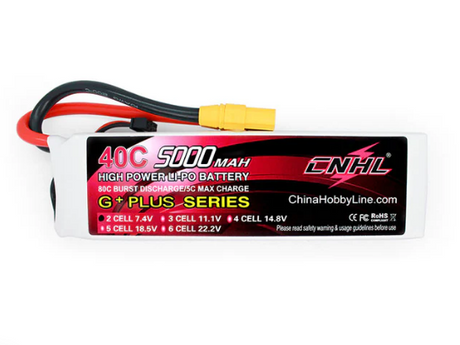 CNHL 5000mAh 7,4V 2S 40C Lipo Akku mit XT90 Stecker - LiPo24.de