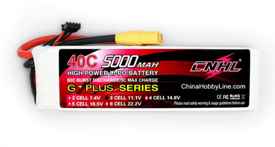 CNHL 5000mAh 11,1V 3S 40C Lipo Akku mit XT90 Stecker - LiPo24.de
