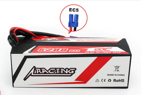 CNHL Racing Series 6200mAh 14,8V 4S 100C Hartschalen-Lipo-Akku mit EC5-Stecker - LiPo24.de