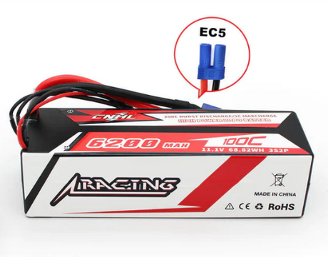 CNHL Racing Series 6200mAh 11,1V 3S 100C Hartschalen-Lipo-Akku mit EC5-Stecker - LiPo24.de