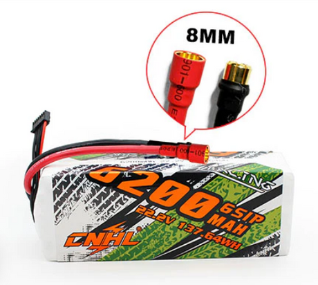CNHL Racing Series 6200mAh 22,2V 6S 90C Lipo Akku mit 8,0mm Rundstecker - LiPo24.de
