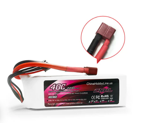 CNHL 2200mAh 7,4V 2S 40C Lipo Akku mit T/Dean Stecker - LiPo24.de