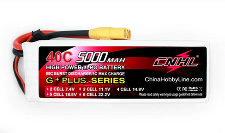 CNHL 5000mAh 14,8V 4S 40C Lipo Akku mit XT90 Stecker - LiPo24.de