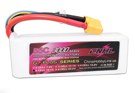 CNHL G+Plus 3000mAh 18,5V 5S 55C Lipo Akku mit XT90 Stecker - LiPo24.de