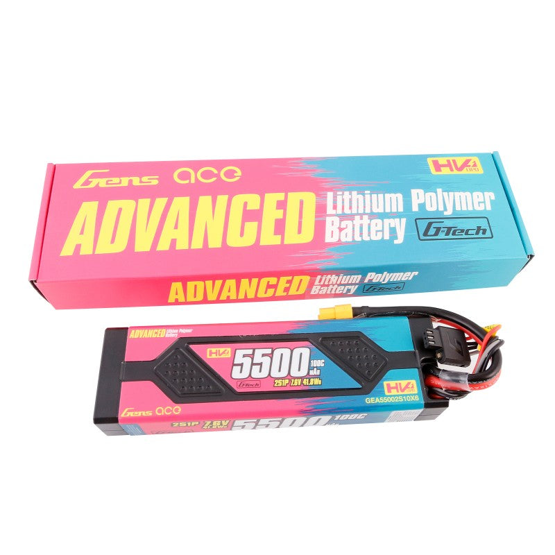 Gens Ace Advanced 5500mAh 7,6V 100C 2S1P HardCase Lipo Akku XT60 - LiPo24.de