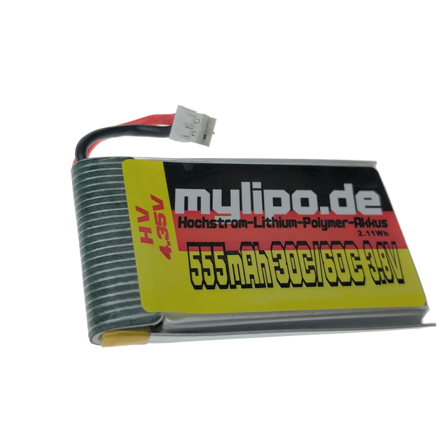 Mylipo Lipo Akku 555mAh 3,8V HV 30C/60C PH2 / mcp / PWC Stecker - LiPo24.de