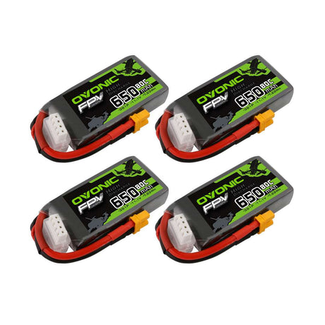 Ovonic 3S 650mah 80C 11.1V XT30 Lipo Akkupack (4 St.) - LiPo24.de