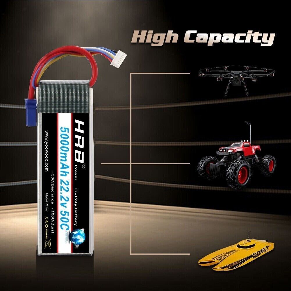 HRB 6S 5000mAh 22,2 V 50C EC5 LiPo Akku - LiPo24.de