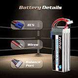 HRB 6S 5000mAh 22,2 V 50C EC5 LiPo Akku - LiPo24.de