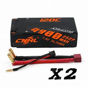 CNHL Racing Series 4900mAh 7,4V 2S2P 120C Hartschalen-Lipo-Akku mit T/Dean-Stecker (2 St.) - LiPo24.de